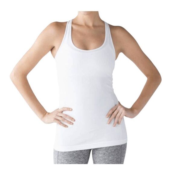 LULULEMON ATHLETICA Cool Racerback Tank 'White' Size 8 - Picture 1 of 3